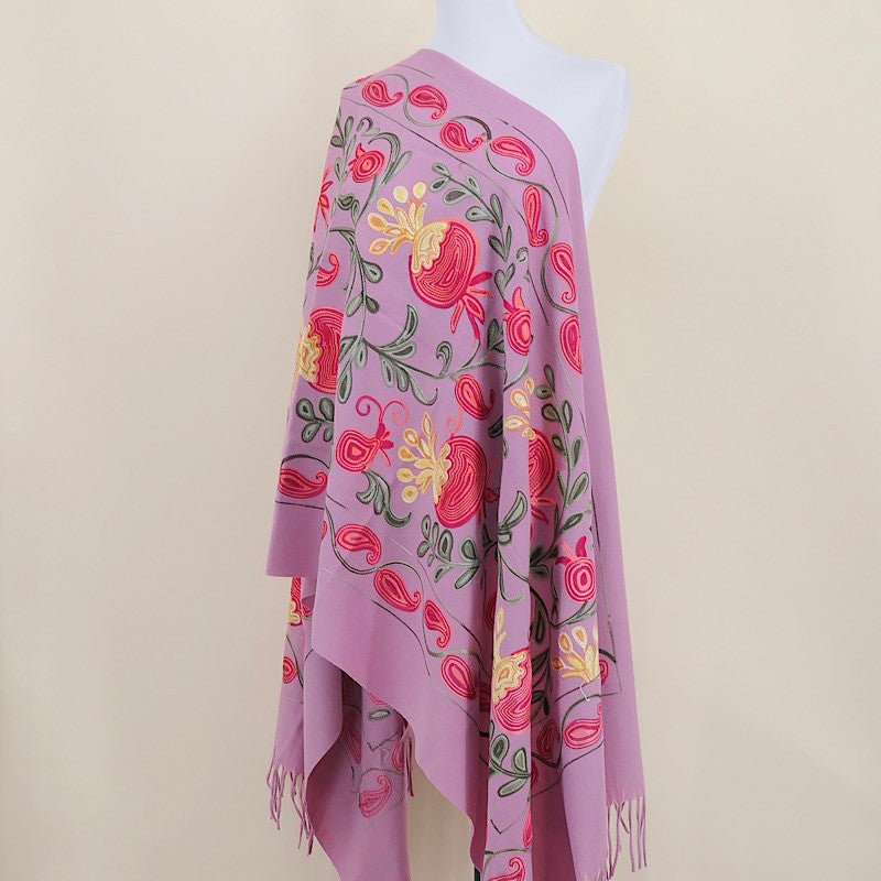 Amara Blossom Embroidered Cashmere Shawl