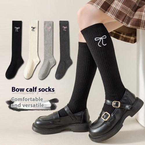 Aria Bow Embroidery Socks
