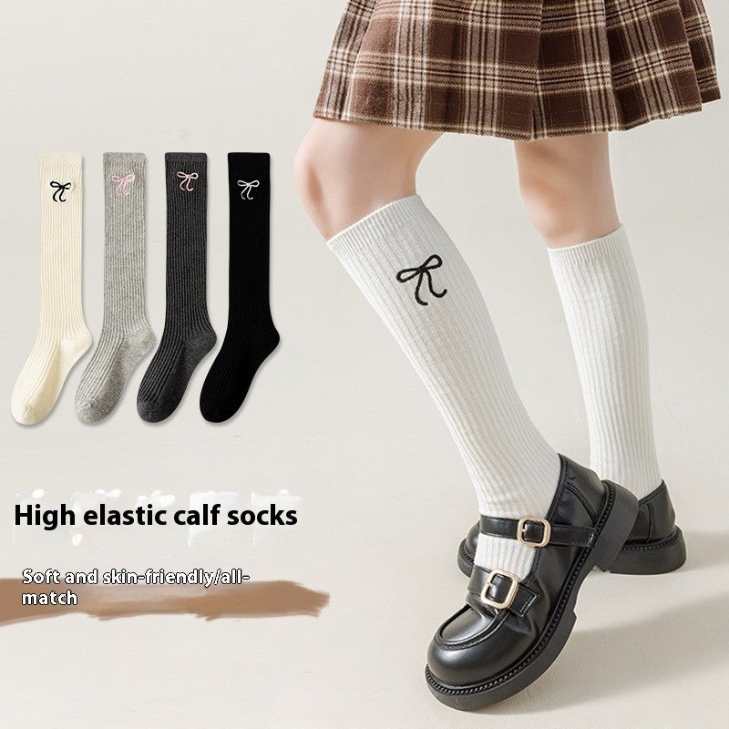 Aria Bow Embroidery Socks