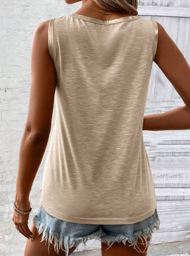 Liora Contrast-Trim Tank Top