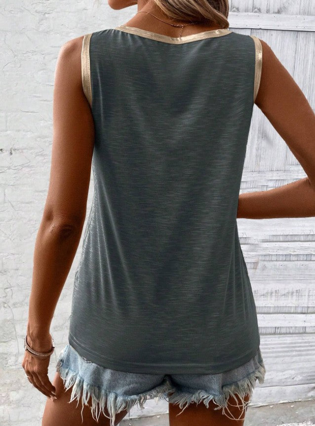 Liora Contrast-Trim Tank Top